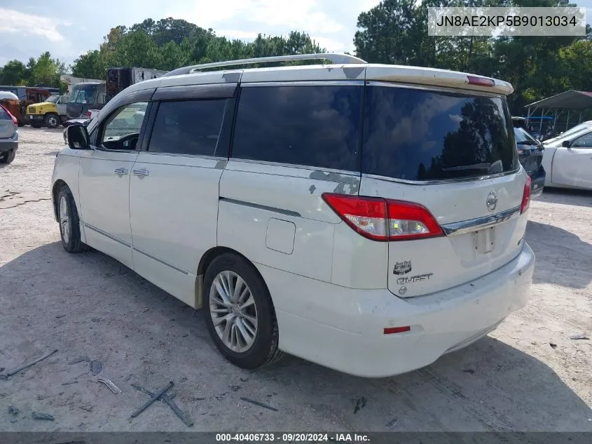 2011 Nissan Quest Sl VIN: JN8AE2KP5B9013034 Lot: 40406733