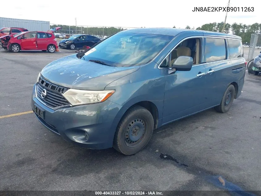 2011 Nissan Quest S VIN: JN8AE2KPXB9011263 Lot: 40433327