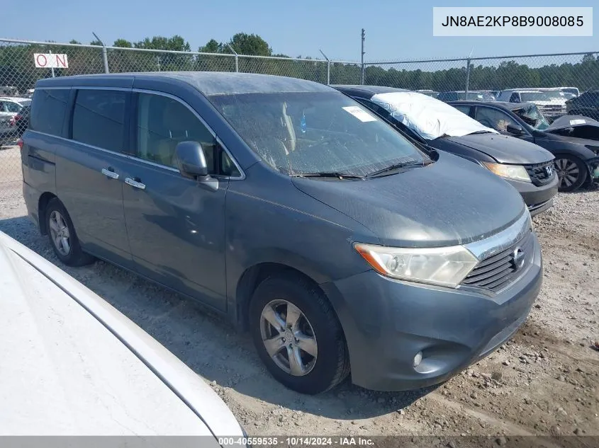 2011 Nissan Quest S/Sv/Sl/Le VIN: JN8AE2KP8B9008085 Lot: 40559535