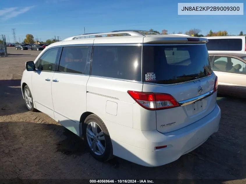 2011 Nissan Quest Sl VIN: JN8AE2KP2B9009300 Lot: 40569646