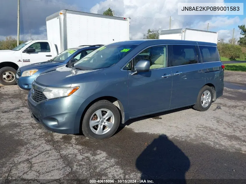 2011 Nissan Quest Sv VIN: JN8AE2KP0B9001583 Lot: 40615096