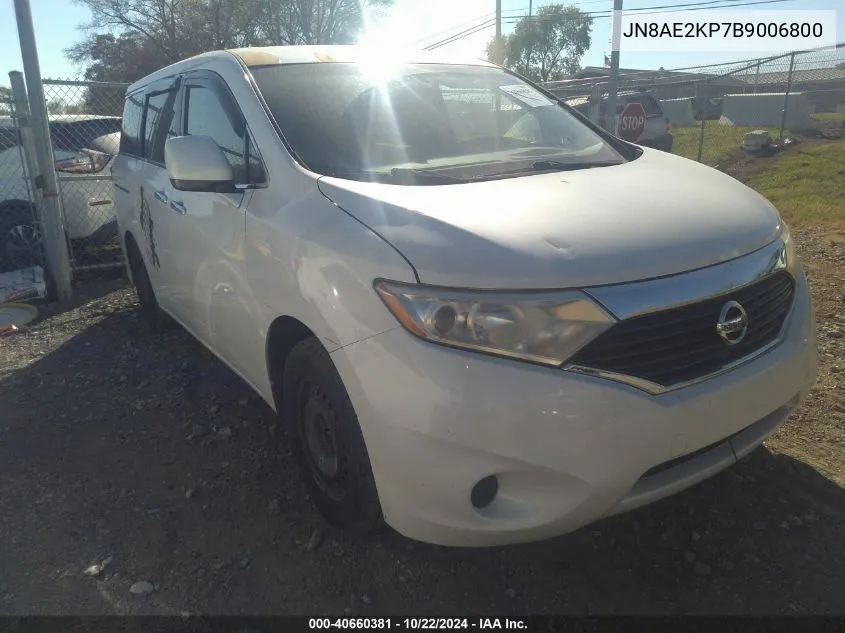 2011 Nissan Quest S VIN: JN8AE2KP7B9006800 Lot: 40660381