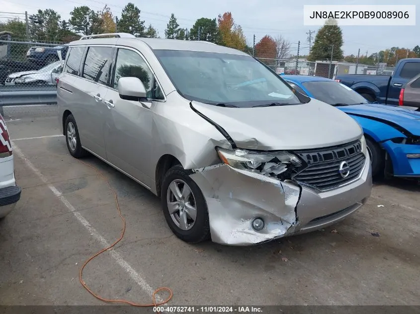 2011 Nissan Quest Sv VIN: JN8AE2KP0B9008906 Lot: 40752741