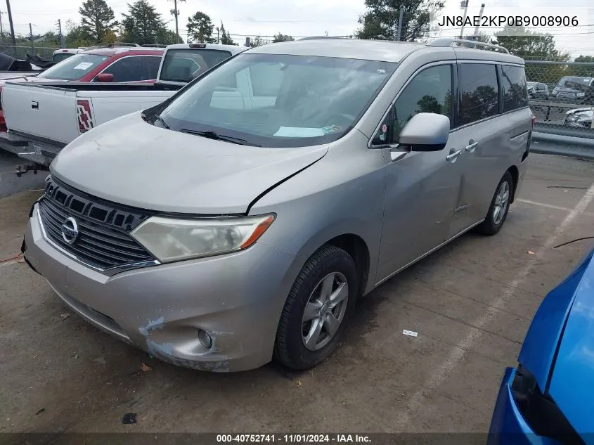 2011 Nissan Quest Sv VIN: JN8AE2KP0B9008906 Lot: 40752741