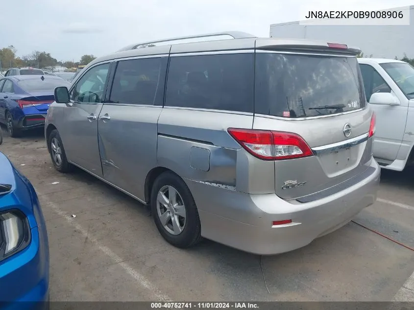 2011 Nissan Quest Sv VIN: JN8AE2KP0B9008906 Lot: 40752741