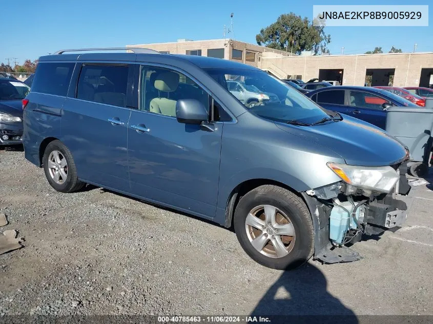 2011 Nissan Quest Sv VIN: JN8AE2KP8B9005929 Lot: 40785463