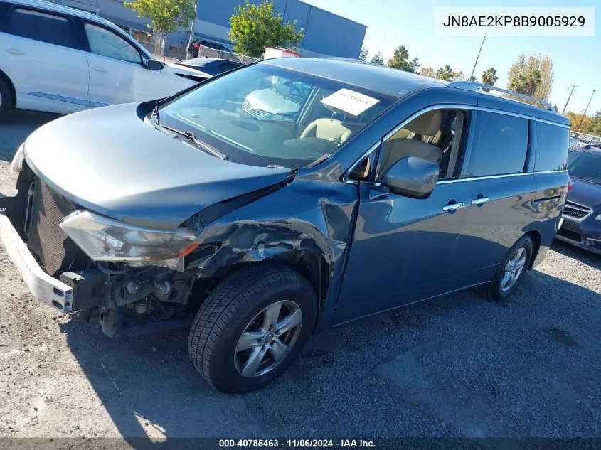 2011 Nissan Quest Sv VIN: JN8AE2KP8B9005929 Lot: 40785463