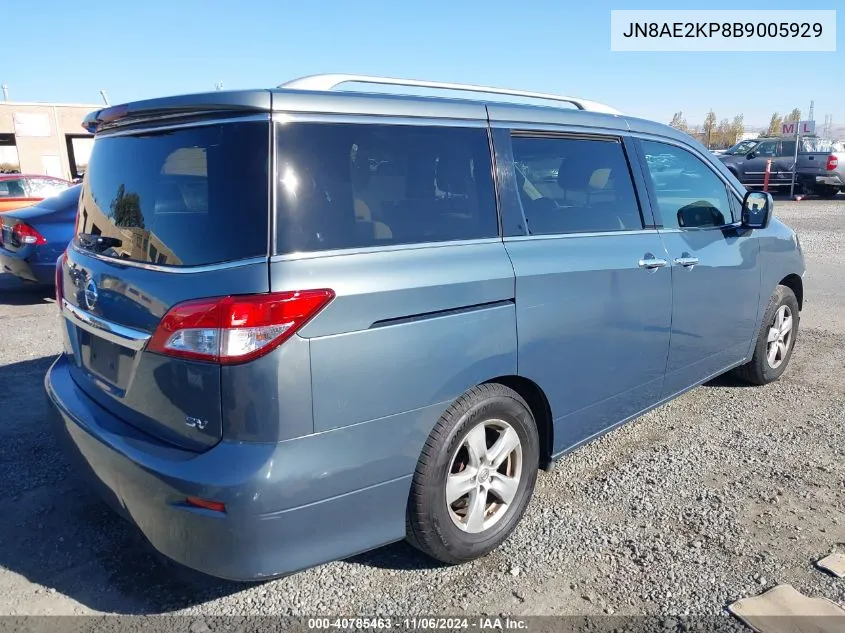 2011 Nissan Quest Sv VIN: JN8AE2KP8B9005929 Lot: 40785463