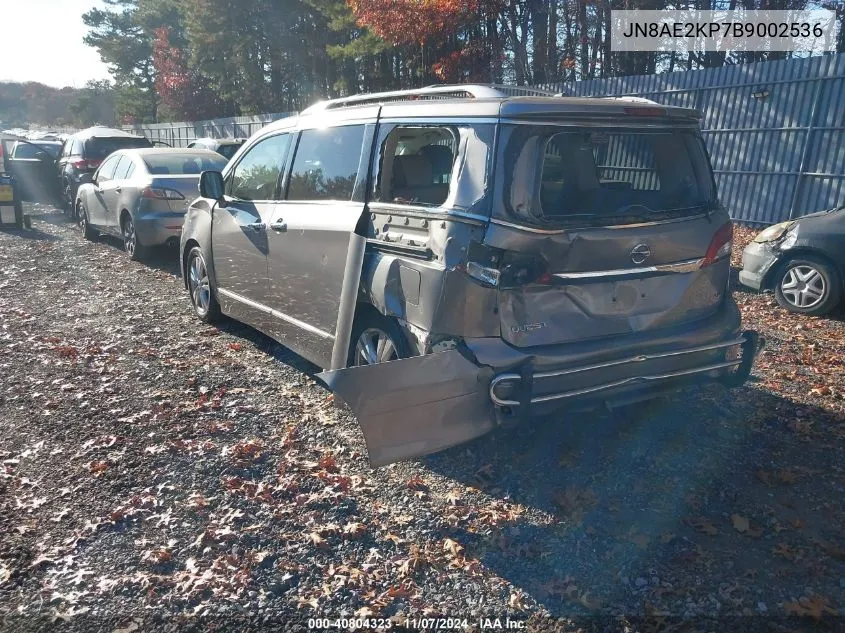 2011 Nissan Quest Le VIN: JN8AE2KP7B9002536 Lot: 40804323