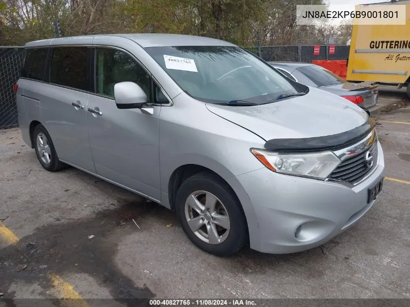 2011 Nissan Quest Sv VIN: JN8AE2KP6B9001801 Lot: 40827765