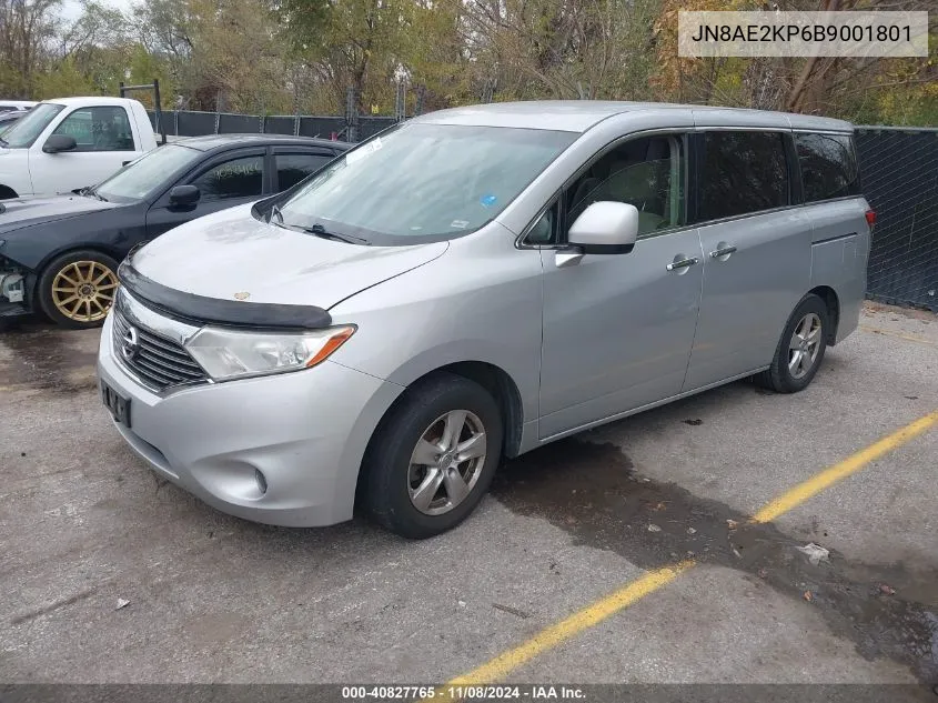 2011 Nissan Quest Sv VIN: JN8AE2KP6B9001801 Lot: 40827765