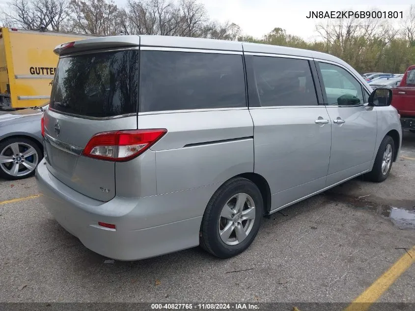 2011 Nissan Quest Sv VIN: JN8AE2KP6B9001801 Lot: 40827765