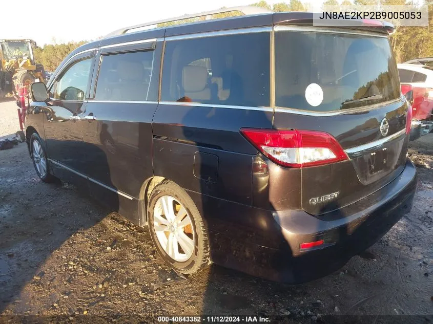 2011 Nissan Quest Sl VIN: JN8AE2KP2B9005053 Lot: 40843382