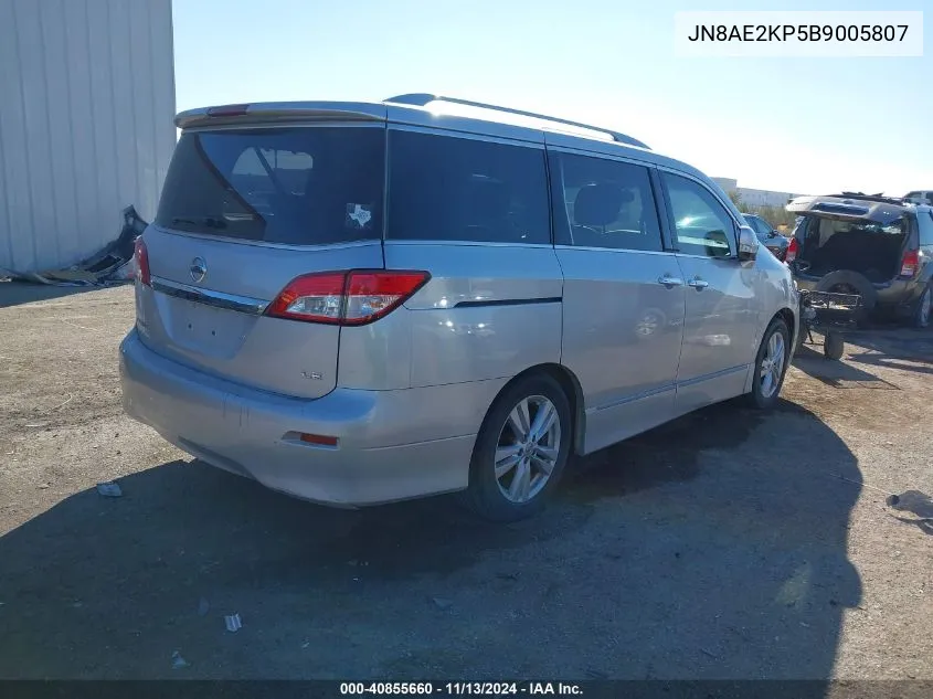 JN8AE2KP5B9005807 2011 Nissan Quest Le