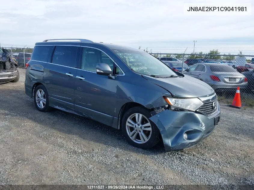 2012 Nissan Quest VIN: JN8AE2KP1C9041981 Lot: 12111527