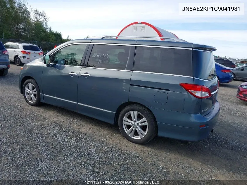 2012 Nissan Quest VIN: JN8AE2KP1C9041981 Lot: 12111527