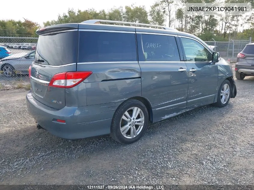 2012 Nissan Quest VIN: JN8AE2KP1C9041981 Lot: 12111527