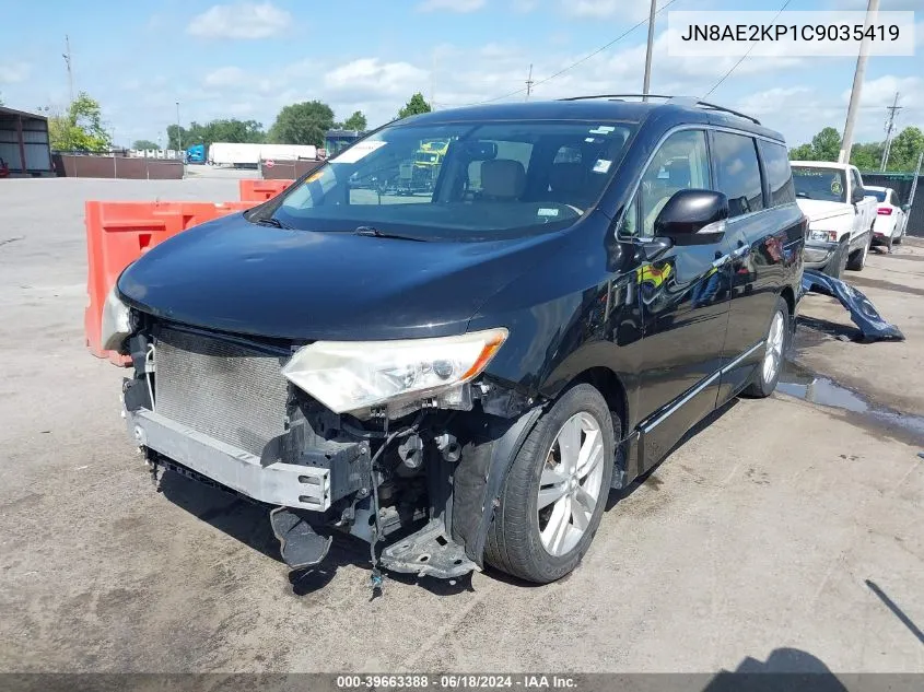 2012 Nissan Quest Sl VIN: JN8AE2KP1C9035419 Lot: 39663388