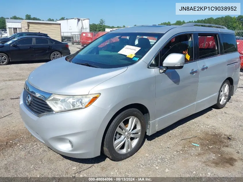 2012 Nissan Quest Sl VIN: JN8AE2KP1C9038952 Lot: 40054096