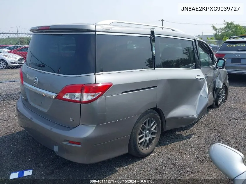 2012 Nissan Quest S VIN: JN8AE2KPXC9039727 Lot: 40111271