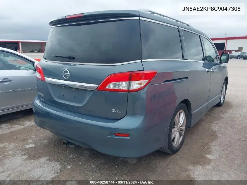 2012 Nissan Quest Sl VIN: JN8AE2KP8C9047308 Lot: 40258774