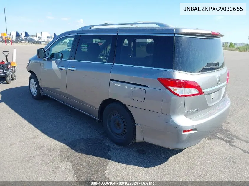 2012 Nissan Quest S VIN: JN8AE2KPXC9030655 Lot: 40336164