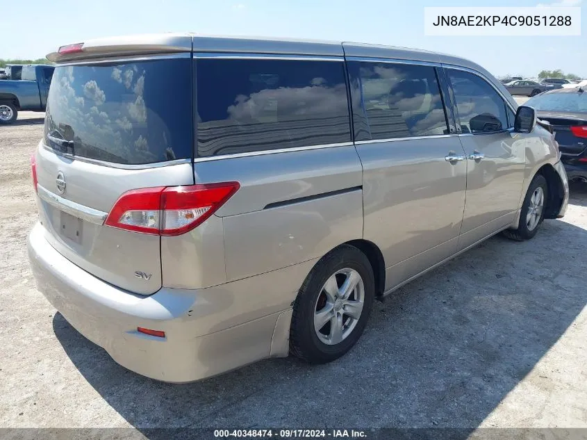 JN8AE2KP4C9051288 2012 Nissan Quest Sv