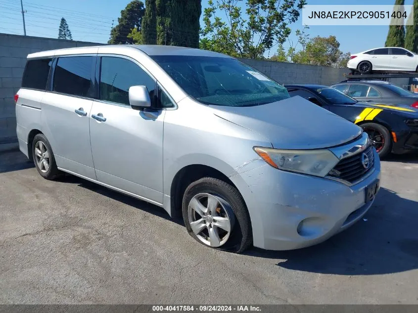 2012 Nissan Quest S/Sv/Sl/Le VIN: JN8AE2KP2C9051404 Lot: 40417584