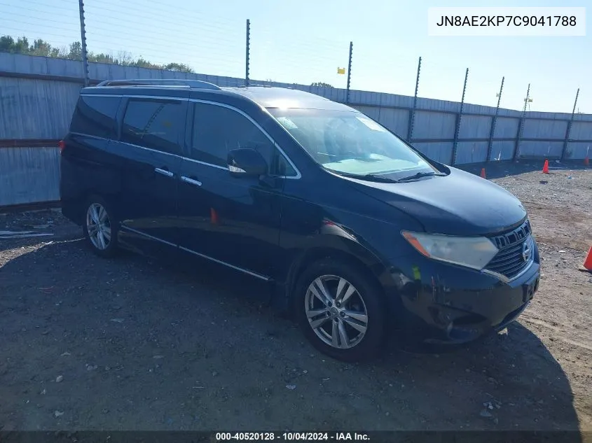 2012 Nissan Quest Le VIN: JN8AE2KP7C9041788 Lot: 40520128