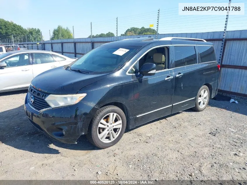 2012 Nissan Quest Le VIN: JN8AE2KP7C9041788 Lot: 40520128