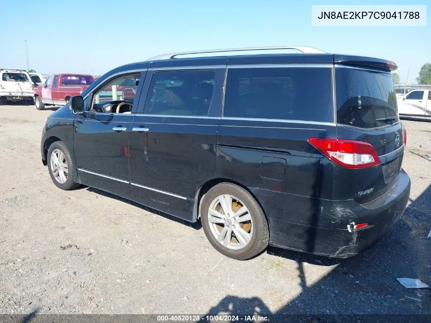 2012 Nissan Quest Le VIN: JN8AE2KP7C9041788 Lot: 40520128