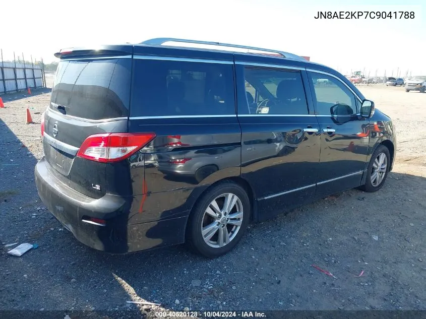 2012 Nissan Quest Le VIN: JN8AE2KP7C9041788 Lot: 40520128