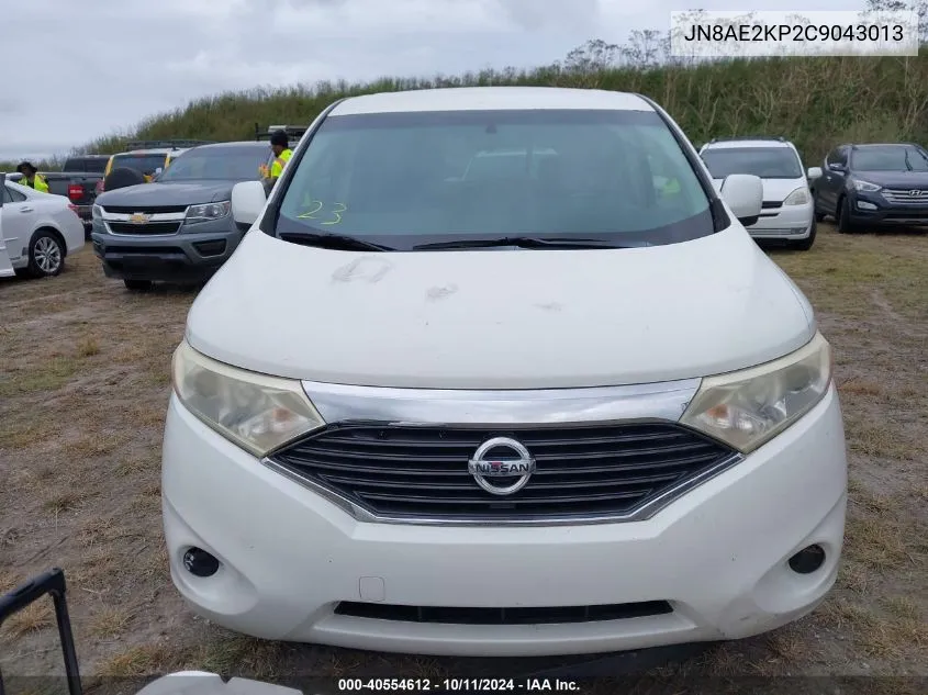 2012 Nissan Quest S VIN: JN8AE2KP2C9043013 Lot: 40554612