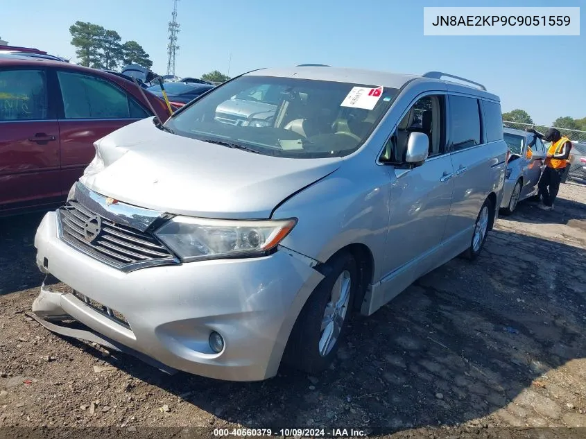 2012 Nissan Quest Sl VIN: JN8AE2KP9C9051559 Lot: 40560379