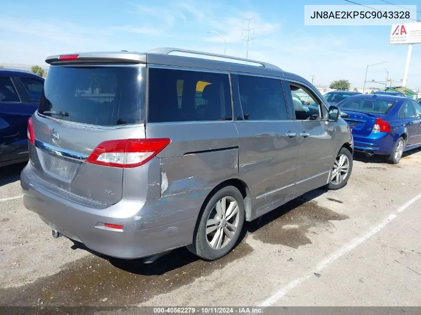 2012 Nissan Quest S/Sv/Sl/Le VIN: JN8AE2KP5C9043328 Lot: 40562279