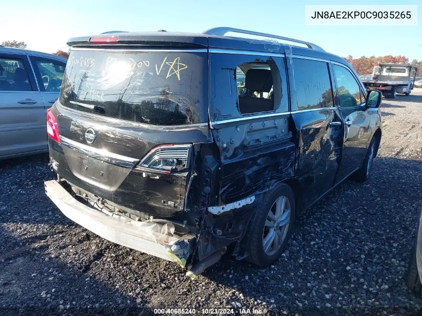 2012 Nissan Quest Le VIN: JN8AE2KP0C9035265 Lot: 40685240