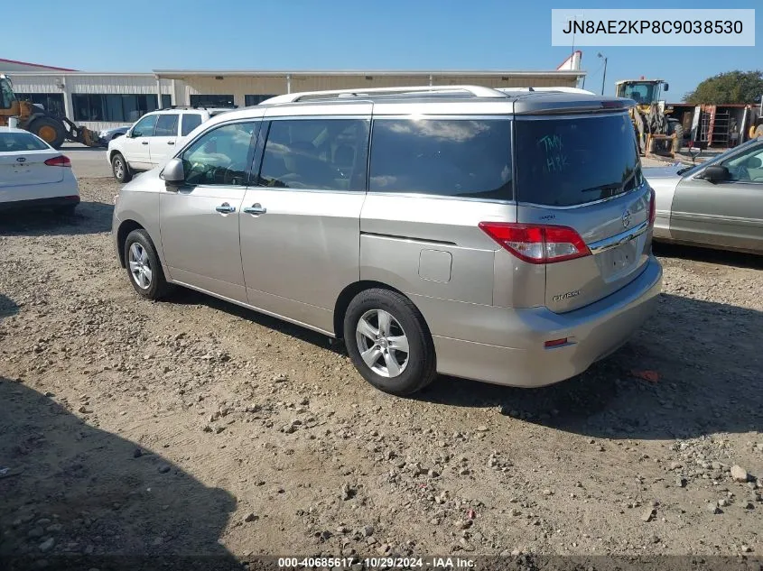 2012 Nissan Quest Sv VIN: JN8AE2KP8C9038530 Lot: 40685617