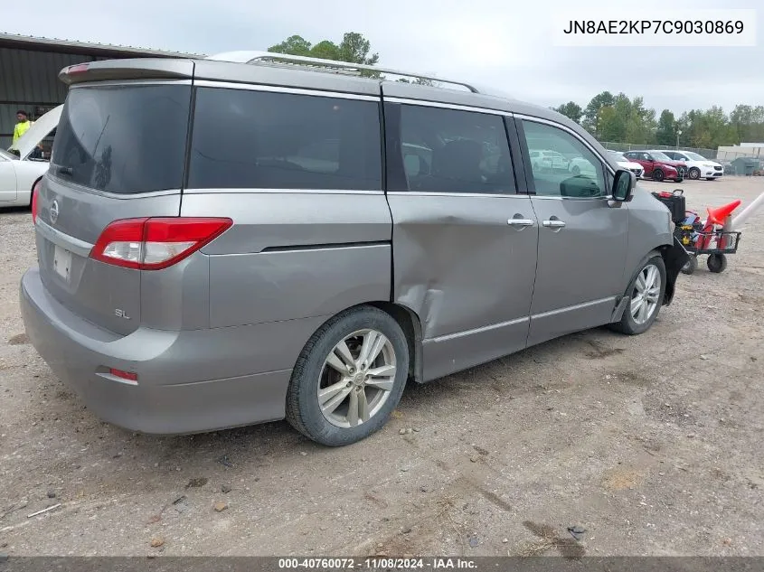 2012 Nissan Quest Sl VIN: JN8AE2KP7C9030869 Lot: 40760072