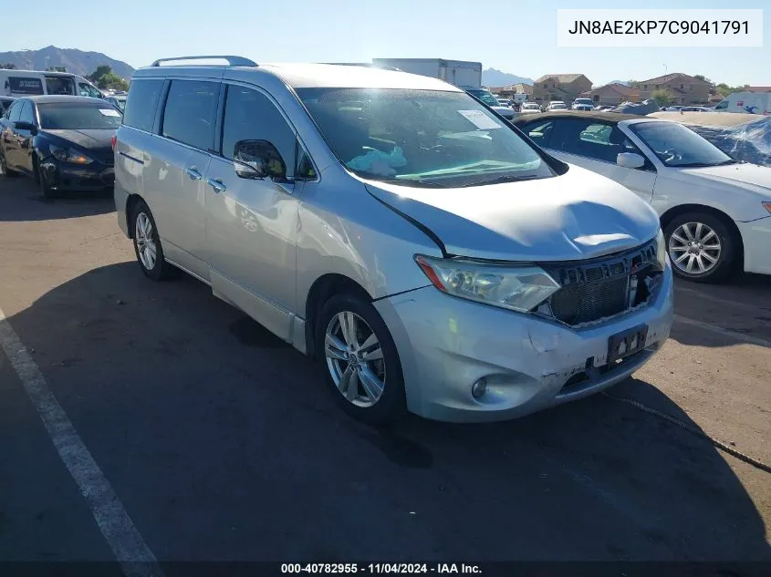 2012 Nissan Quest Sl VIN: JN8AE2KP7C9041791 Lot: 40782955