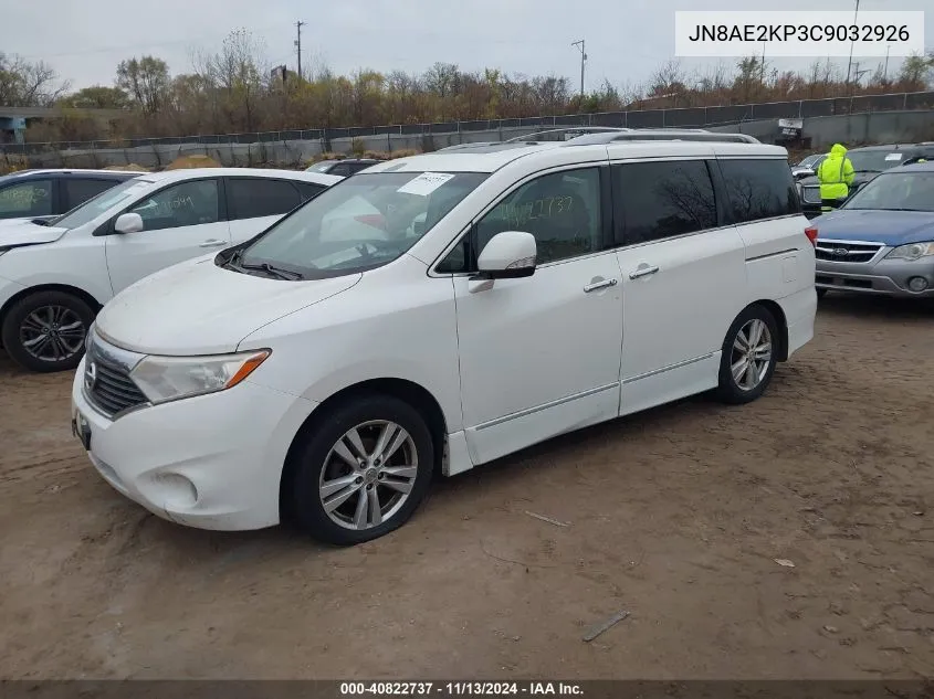 JN8AE2KP3C9032926 2012 Nissan Quest Le