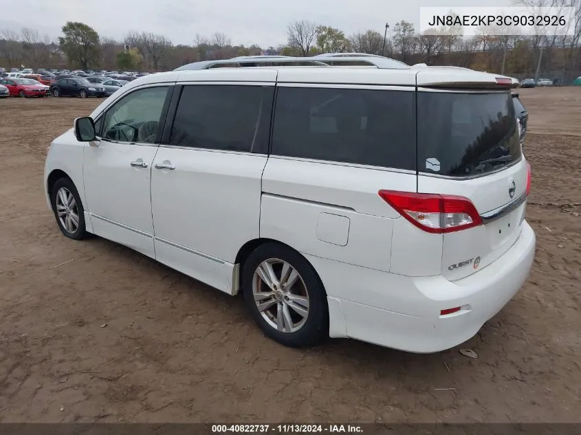 JN8AE2KP3C9032926 2012 Nissan Quest Le