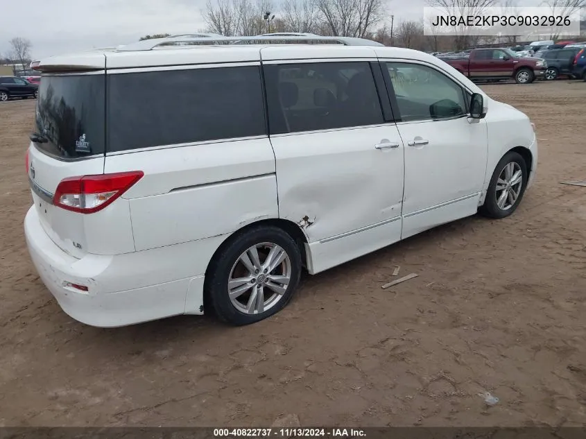 JN8AE2KP3C9032926 2012 Nissan Quest Le