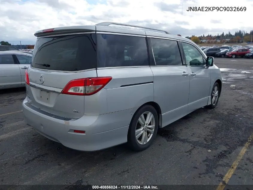 2012 Nissan Quest Sl VIN: JN8AE2KP9C9032669 Lot: 40856024