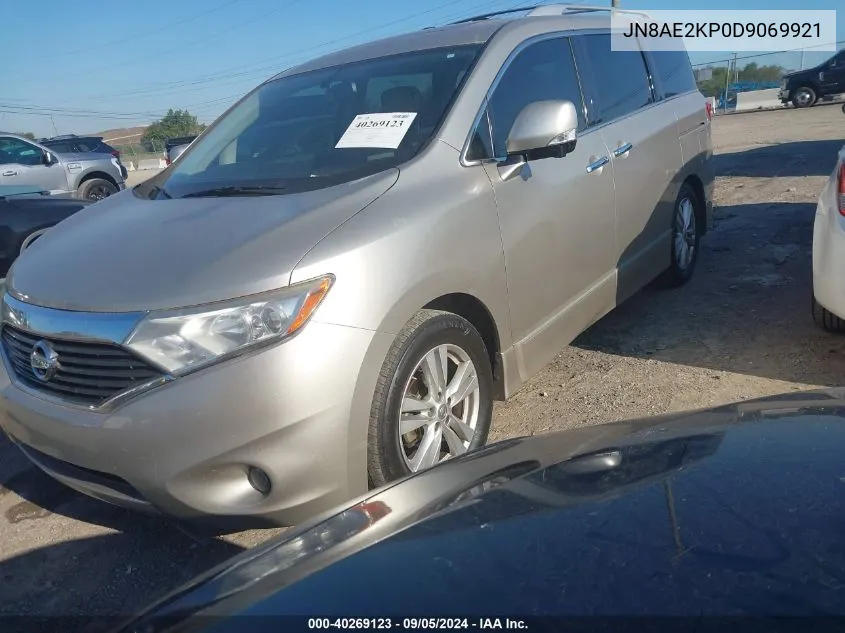 2013 Nissan Quest Le VIN: JN8AE2KP0D9069921 Lot: 40269123