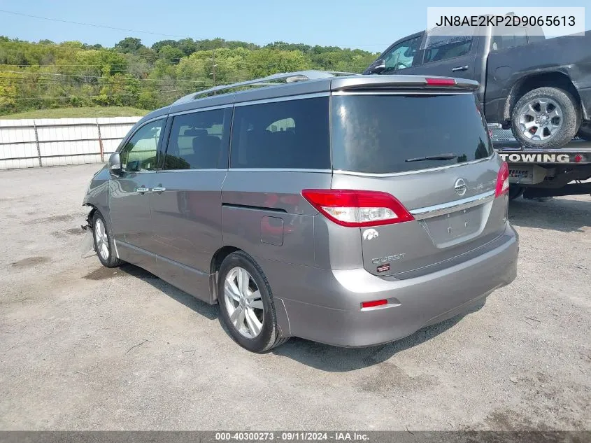 2013 Nissan Quest Sl VIN: JN8AE2KP2D9065613 Lot: 40300273