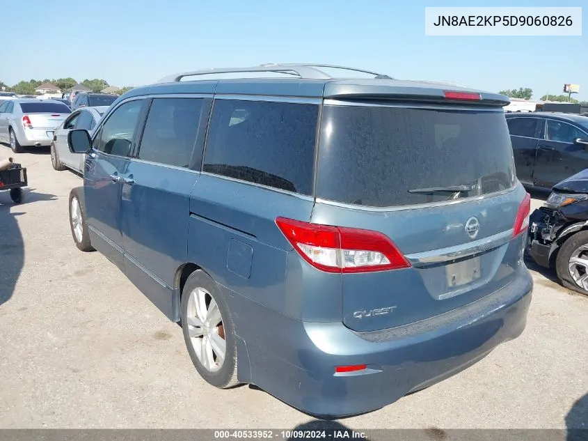 JN8AE2KP5D9060826 2013 Nissan Quest Sl