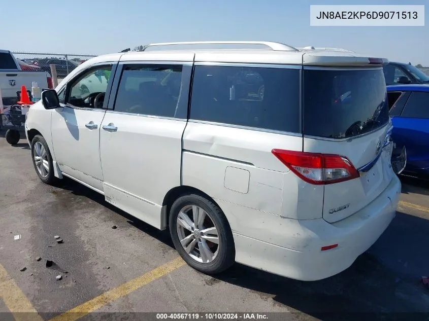 JN8AE2KP6D9071513 2013 Nissan Quest Sl