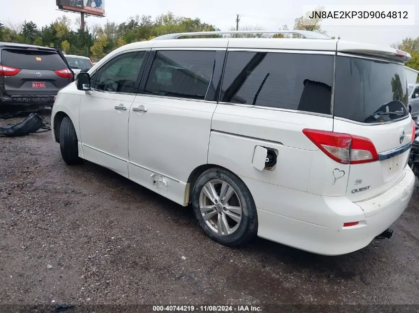 2013 Nissan Quest Sl VIN: JN8AE2KP3D9064812 Lot: 40744219