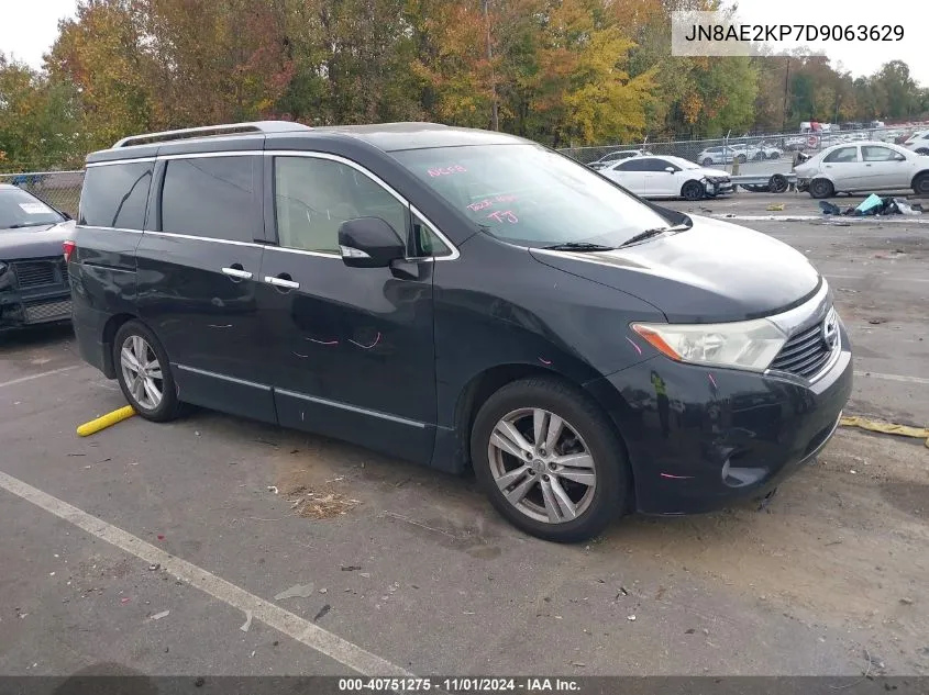 2013 Nissan Quest Sl VIN: JN8AE2KP7D9063629 Lot: 40751275