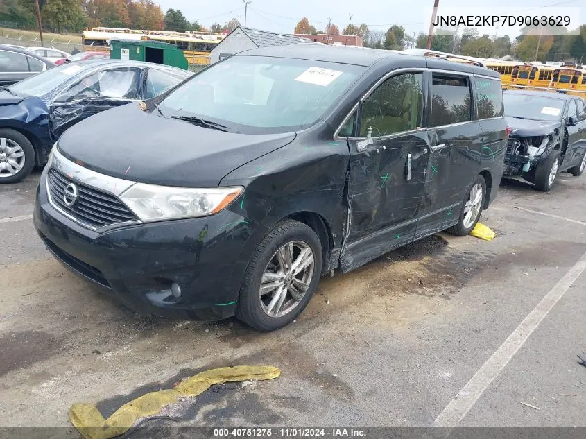 2013 Nissan Quest Sl VIN: JN8AE2KP7D9063629 Lot: 40751275